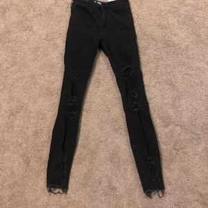 Hollister black high rise super skinny jeans